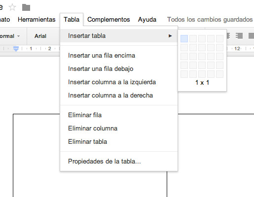 Insertando una tabla