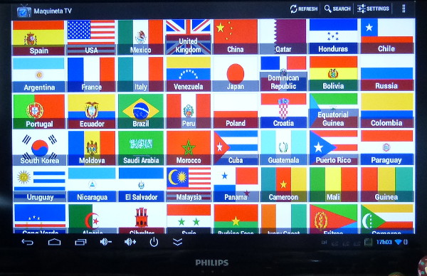 Algunos de los países de los que Maquineta TV dispone de emisoras