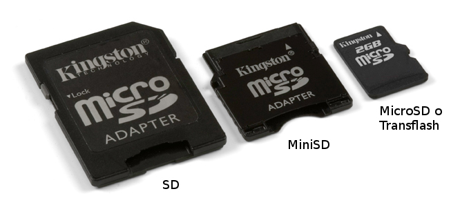 SD, MiniSD y Transflash