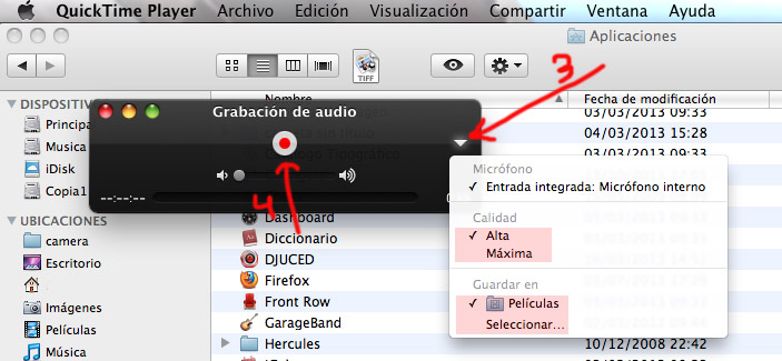 Muslo Caprichoso pañuelo de papel Cómo grabar sonido en Mac OS X con QuickTime